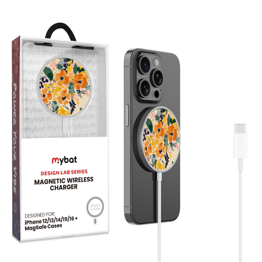 MyBat Design Lab Magnetic Wireless Charger - Silver - Marigold Mix