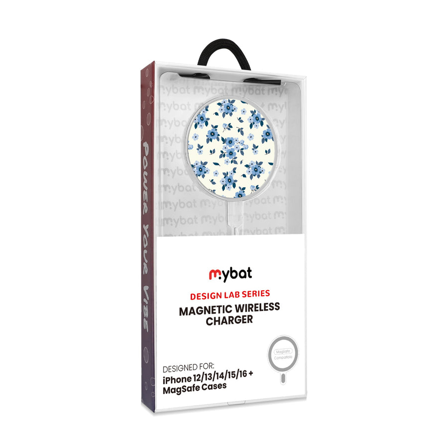 MyBat Design Lab Magnetic Wireless Charger - Silver - Porcelain Petals - MCGWIRC18SL-437-8.jpg