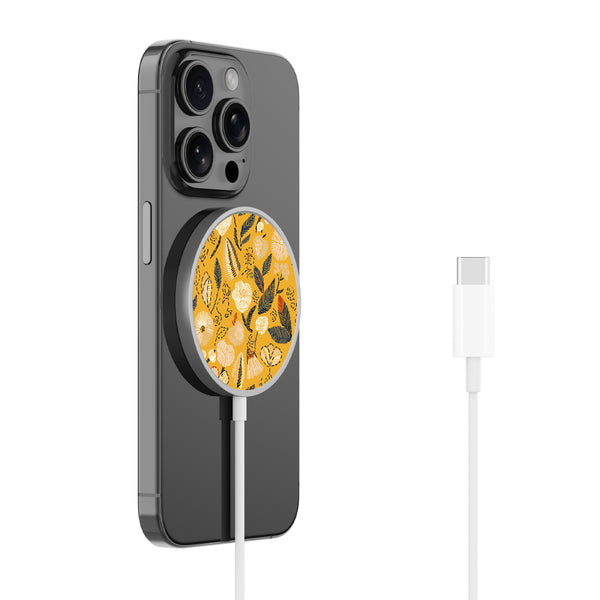 MyBat Design Lab Magnetic Wireless Charger - Silver - Floral Stitch - MCGWIRC18SL-439-2.jpg