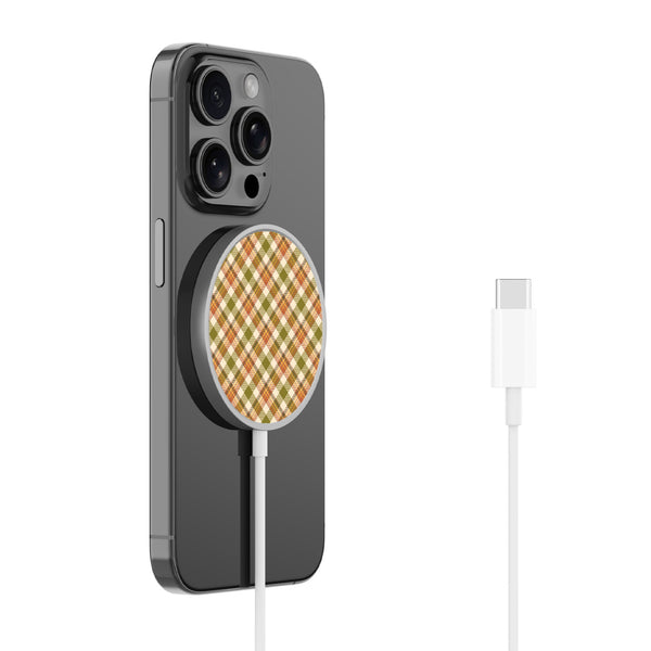 MyBat Design Lab Magnetic Wireless Charger - Silver - Autumn Tartan - MCGWIRC18SL-446-2.jpg