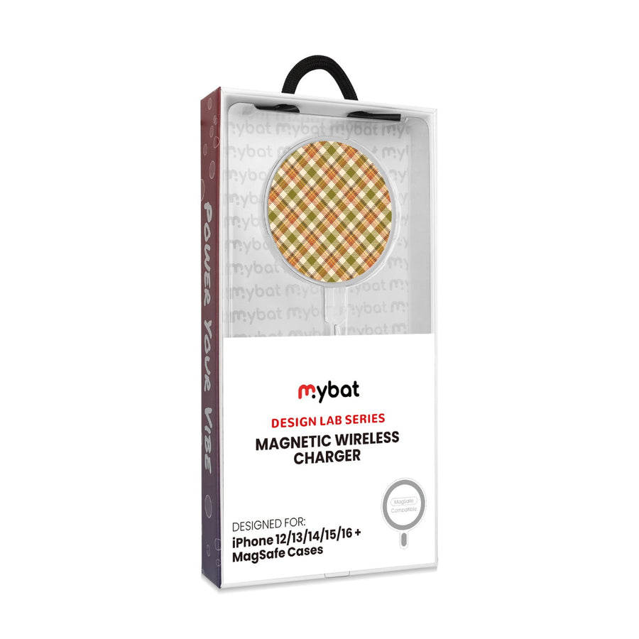 MyBat Design Lab Magnetic Wireless Charger - Silver - Autumn Tartan