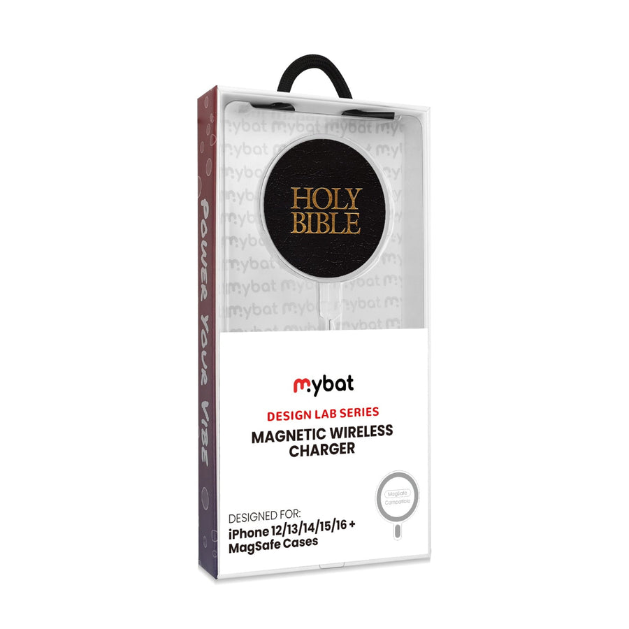 MyBat Design Lab Magnetic Wireless Charger - Silver - Holy Bible