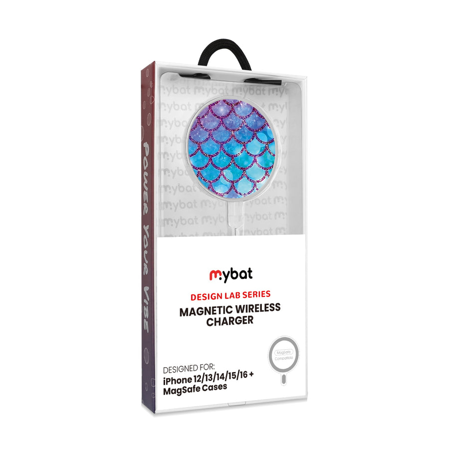 MyBat Design Lab Magnetic Wireless Charger - Silver - Mermaid Scales - MCGWIRC18SL-458-8.jpg