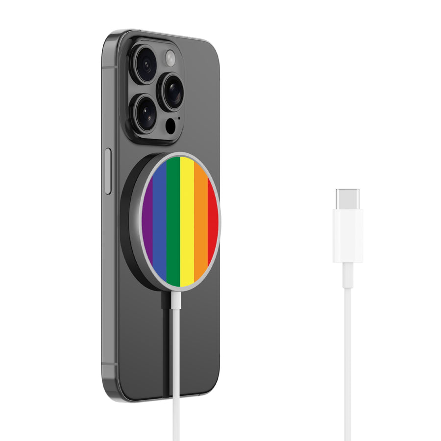 MyBat Design Lab Magnetic Wireless Charger - Silver - Rainbow Stripes - MCGWIRC18SL-459-2.jpg