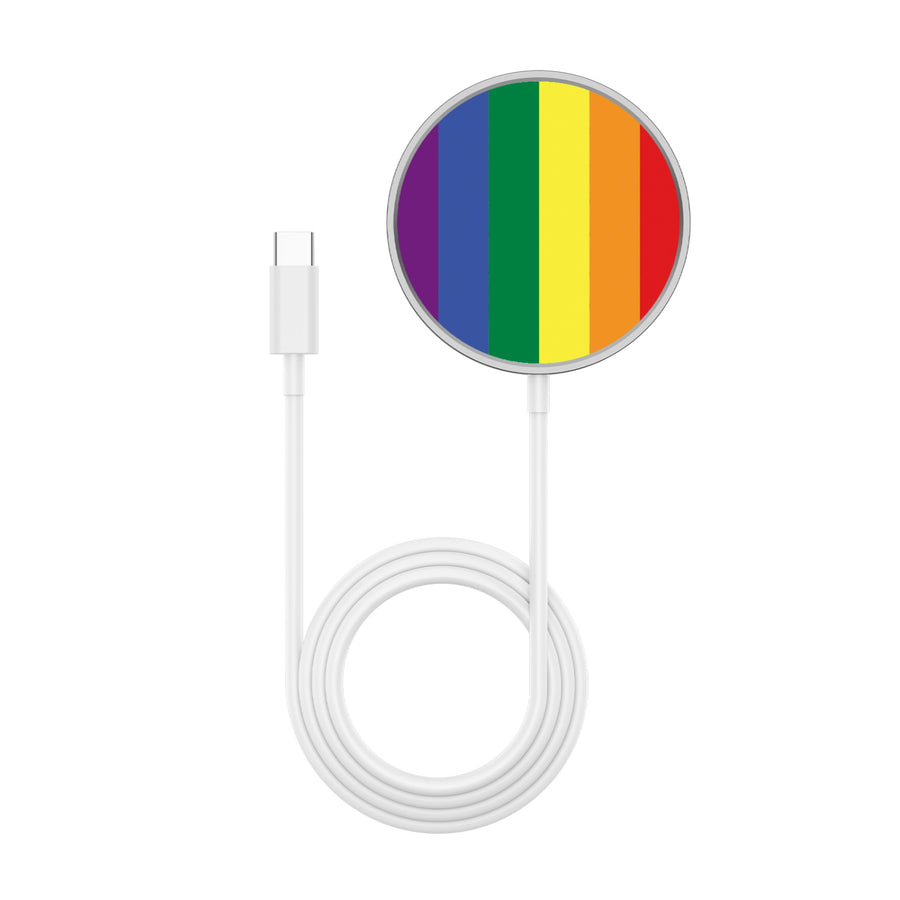 MyBat Design Lab Magnetic Wireless Charger - Silver - Rainbow Stripes - MCGWIRC18SL-459-3.jpg