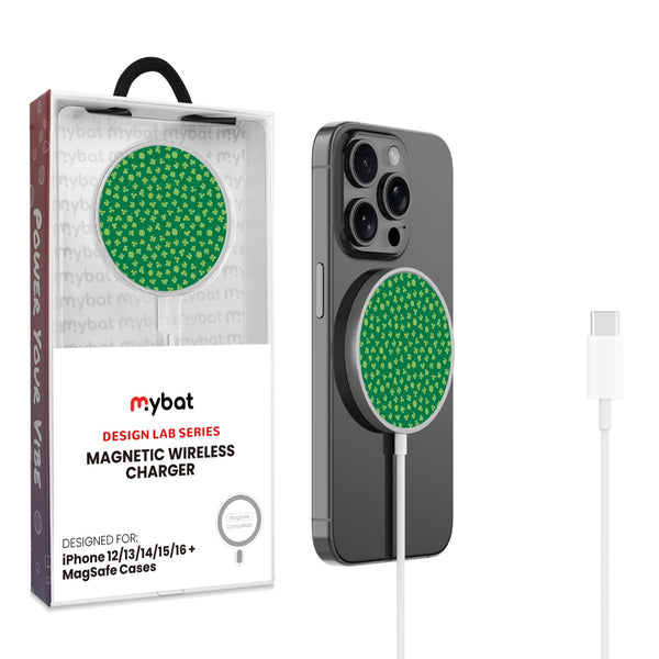 MyBat Design Lab Magnetic Wireless Charger - Silver - Lucky Clover - MCGWIRC18SL-466-1.jpg