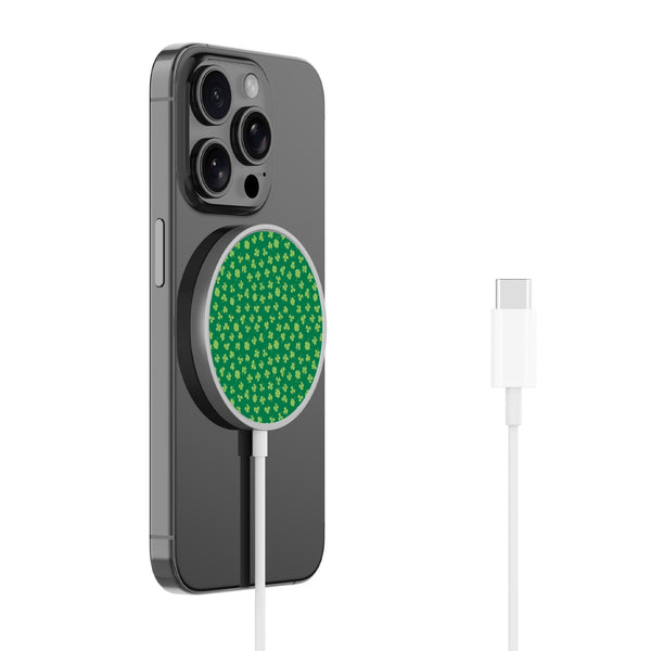 MyBat Design Lab Magnetic Wireless Charger - Silver - Lucky Clover - MCGWIRC18SL-466-2.jpg
