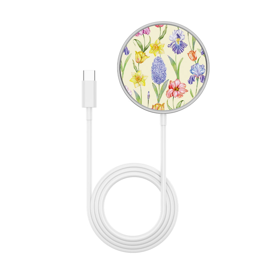 MyBat Design Lab Magnetic Wireless Charger - Silver - Spring Has Sprung - MCGWIRC18SL-467-3.jpg