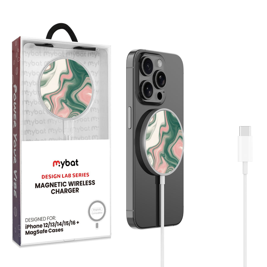 MyBat Design Lab Magnetic Wireless Charger - Silver - Flow State