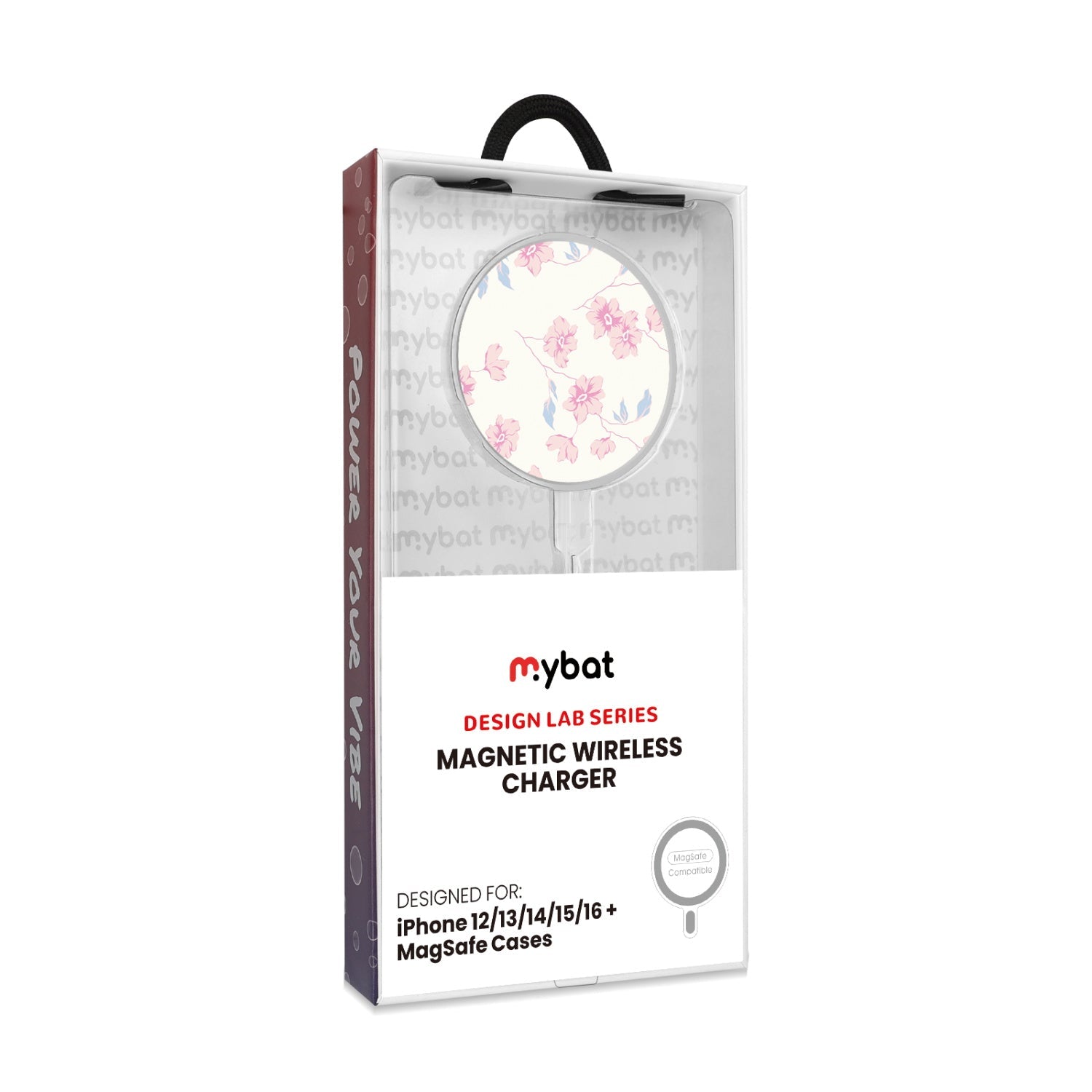 MyBat Design Lab Magnetic Wireless Charger - Silver - Rose Mallow