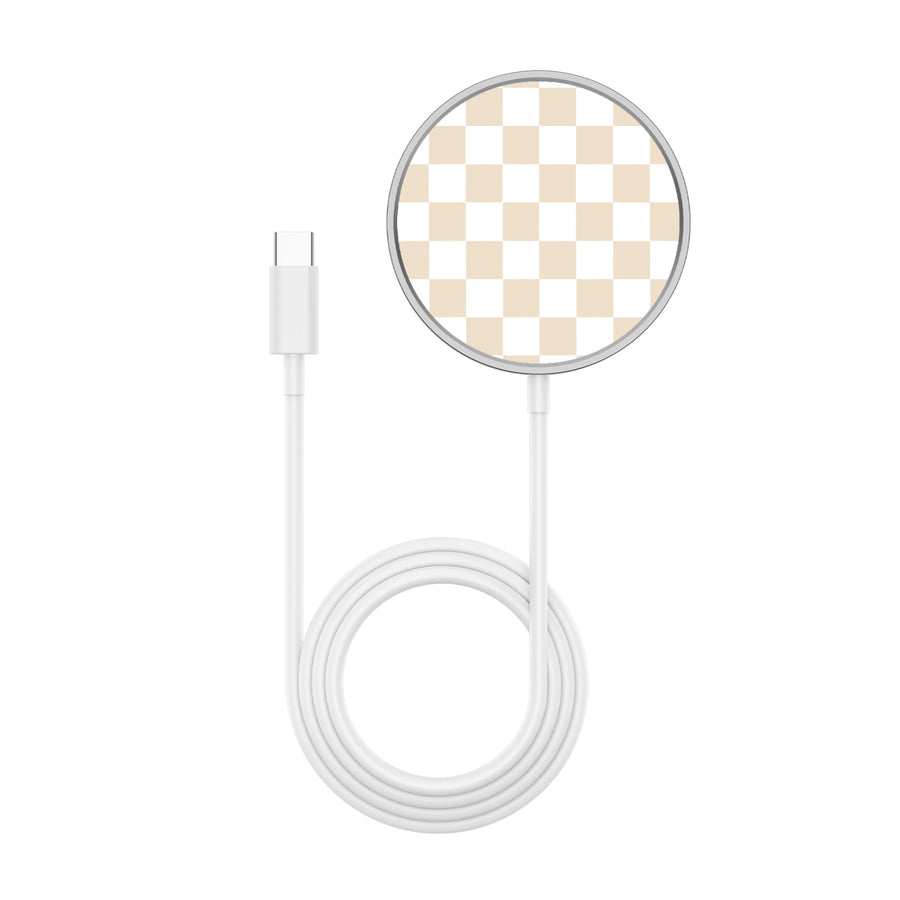 MyBat Design Lab Magnetic Wireless Charger - Silver - Tan Check - MCGWIRC18SL-475-3.jpg