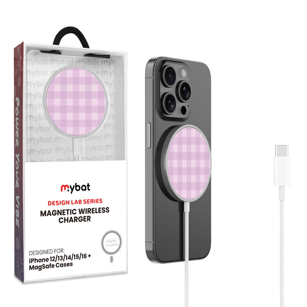 MyBat Design Lab Magnetic Wireless Charger - Silver - Purple Plaid - MCGWIRC18SL-483-1.jpg