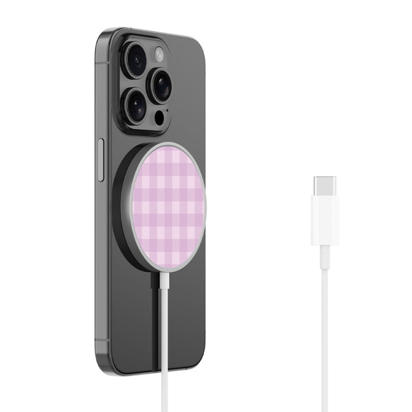 MyBat Design Lab Magnetic Wireless Charger - Silver - Purple Plaid - MCGWIRC18SL-483-2.jpg