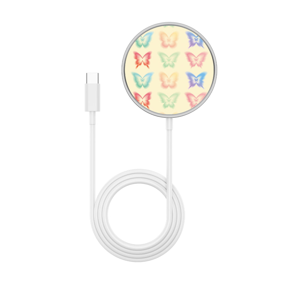 MyBat Design Lab Magnetic Wireless Charger - Silver - Technicolor Butterflies - MCGWIRC18SL-487-3.jpg