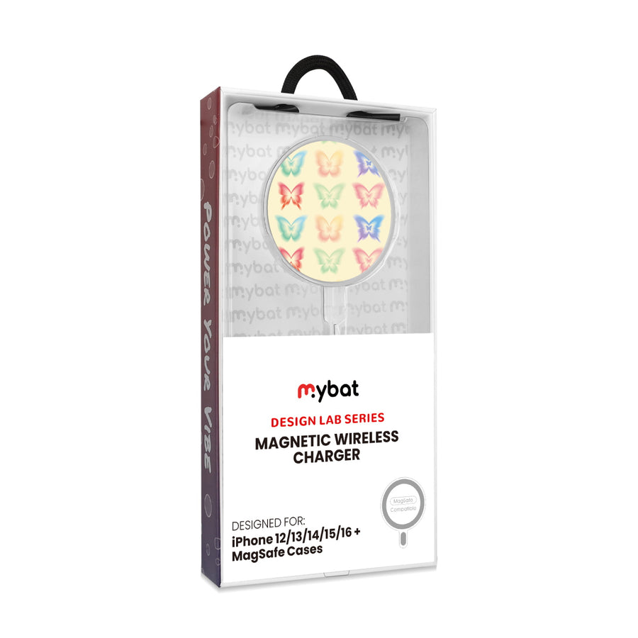 MyBat Design Lab Magnetic Wireless Charger - Silver - Technicolor Butterflies - MCGWIRC18SL-487-8.jpg