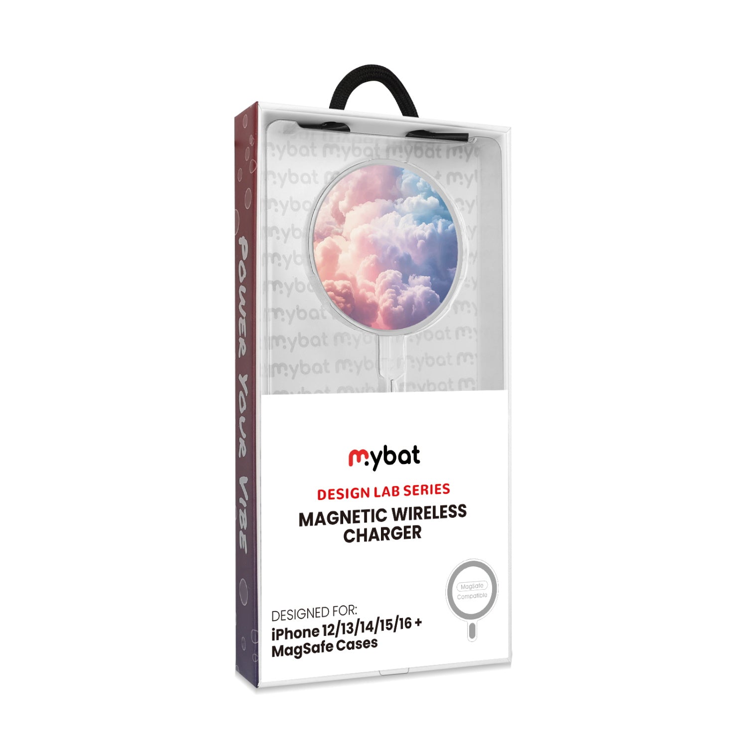 MyBat Design Lab Magnetic Wireless Charger - Silver - Cloudscape