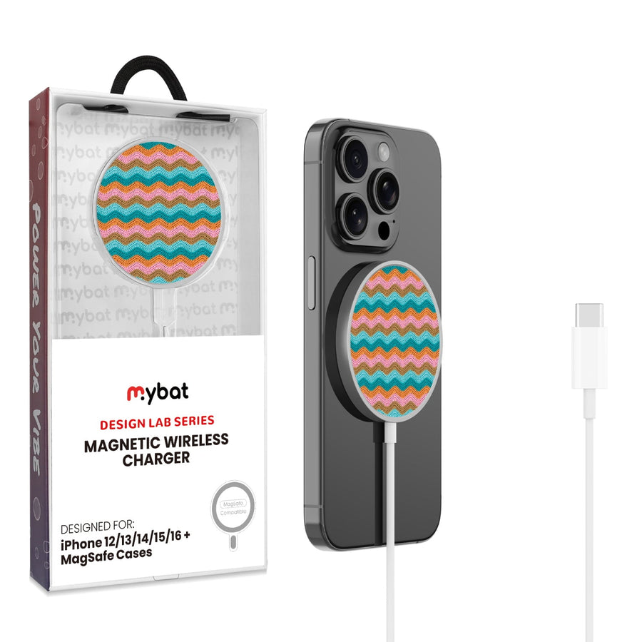 MyBat Design Lab Magnetic Wireless Charger - Silver - Heat Wave