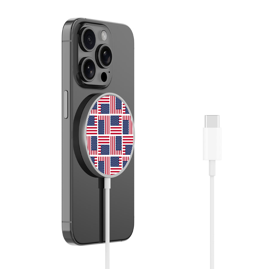 MyBat Design Lab Magnetic Wireless Charger - Silver - Flag Patchwork - MCGWIRC18SL-519-1.JPG