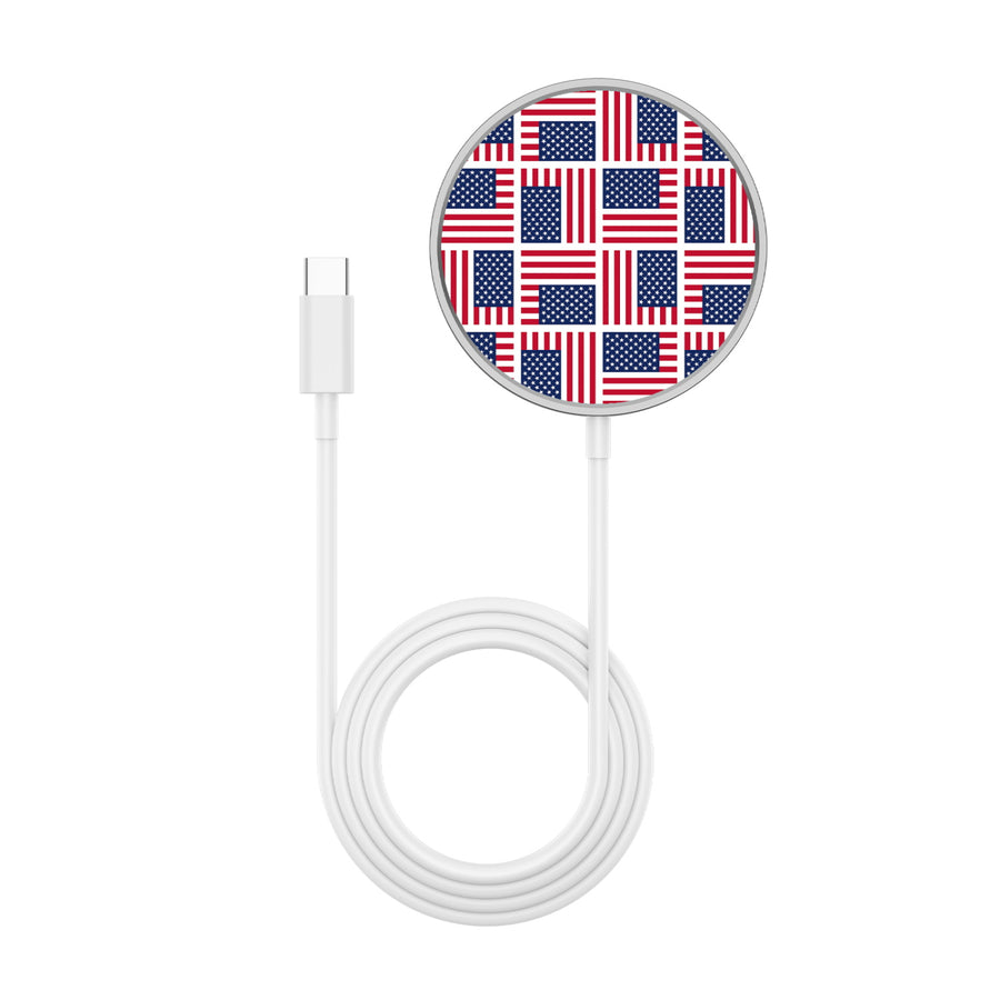 MyBat Design Lab Magnetic Wireless Charger - Silver - Flag Patchwork - MCGWIRC18SL-519-2.JPG