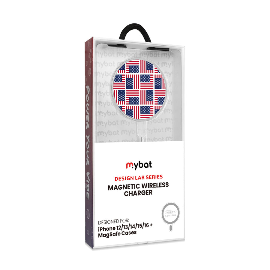 MyBat Design Lab Magnetic Wireless Charger - Silver - Flag Patchwork - MCGWIRC18SL-519-20.JPG