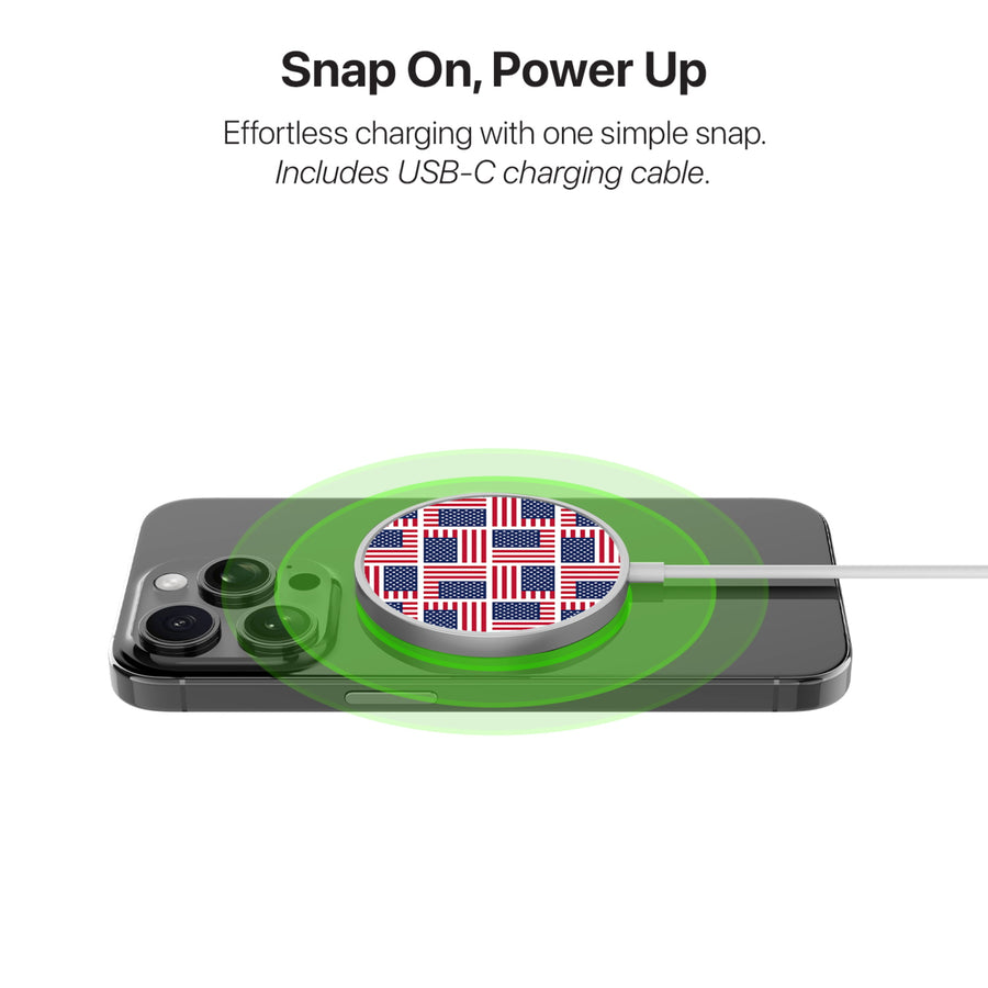 MyBat Design Lab Magnetic Wireless Charger - Silver - Flag Patchwork - MCGWIRC18SL-519-4.JPG