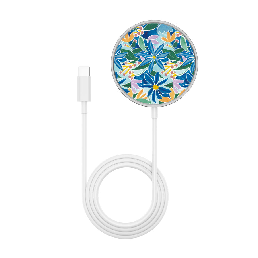 MyBat Design Lab Magnetic Wireless Charger - Silver - Exotic Bloom - MCGWIRC18SL-529-2.JPG