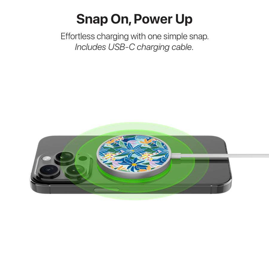 MyBat Design Lab Magnetic Wireless Charger - Silver - Exotic Bloom - MCGWIRC18SL-529-4.JPG