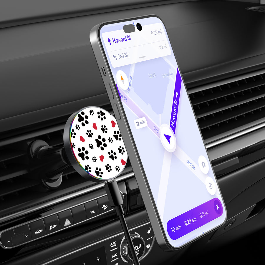 MyBat Design Lab Magnetic Wireless Charging Vent Mount - Black - Paw Prints and Hearts - MCGWIRC21BK-001-3.jpg