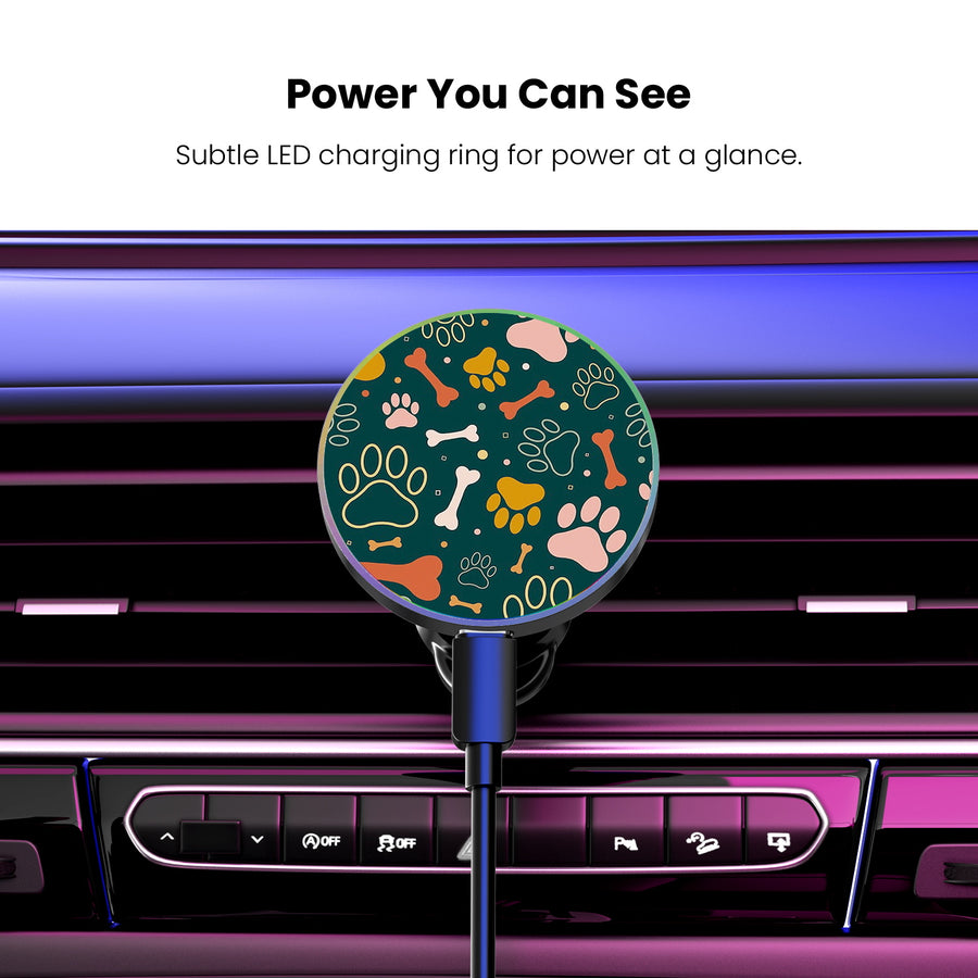 MyBat Design Lab Magnetic Wireless Charging Vent Mount - Black - Paw Prints & Bones - MCGWIRC21BK-003-8.jpg