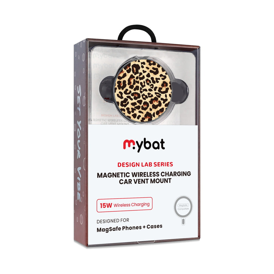 MyBat Design Lab Magnetic Wireless Charging Vent Mount - Black - Leopard Print