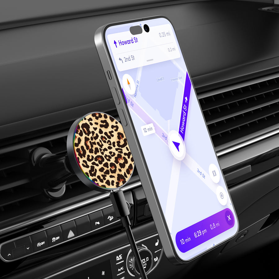 MyBat Design Lab Magnetic Wireless Charging Vent Mount - Black - Leopard Print - MCGWIRC21BK-005-3.jpg