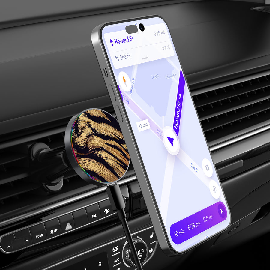 MyBat Design Lab Magnetic Wireless Charging Vent Mount - Black - Tiger Fur - MCGWIRC21BK-006-3.jpg