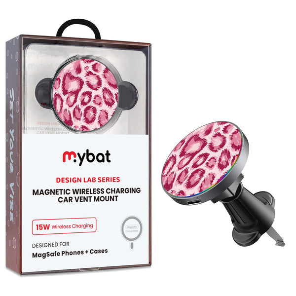 MyBat Design Lab Magnetic Wireless Charging Vent Mount - Black - Pink Leopard Print - MCGWIRC21BK-007-1.jpg