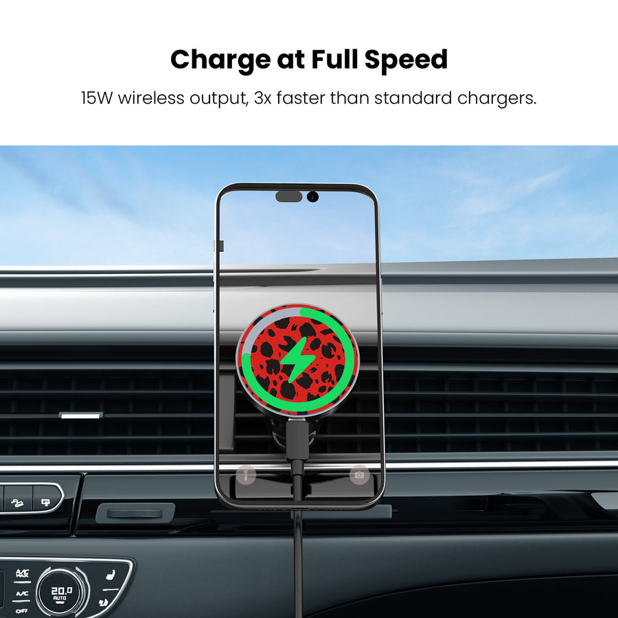 MyBat Design Lab Magnetic Wireless Charging Vent Mount - Black - Red Leopard Print - MCGWIRC21BK-008-5.jpg