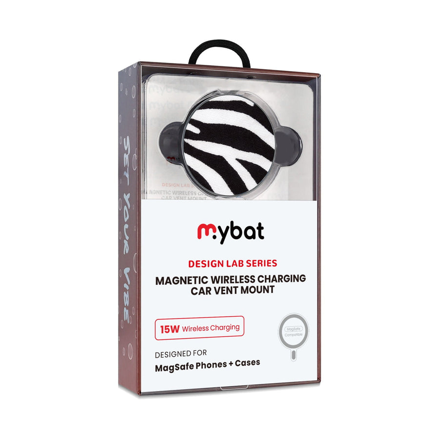 MyBat Design Lab Magnetic Wireless Charging Vent Mount - Black - Zebra Print