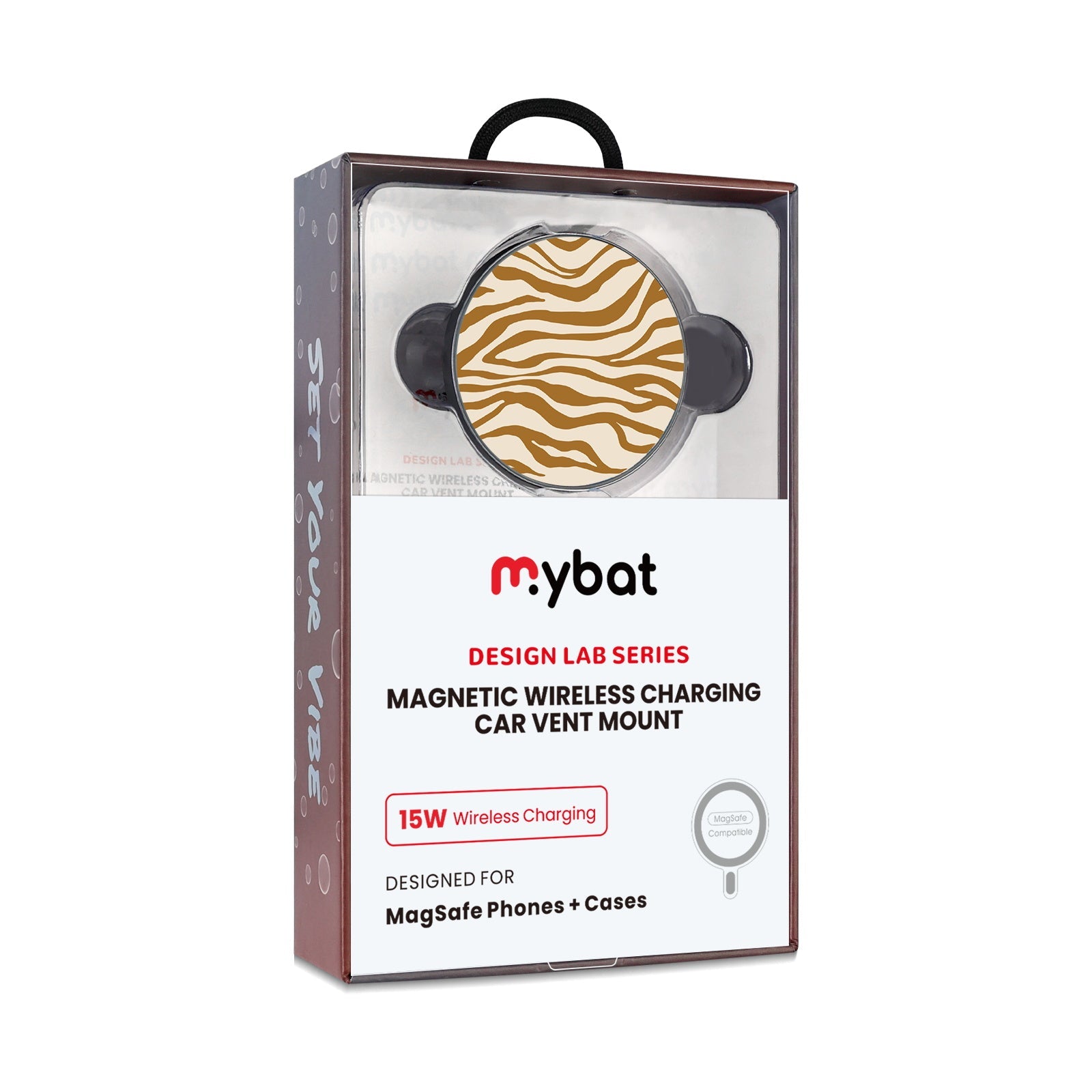 MyBat Design Lab Magnetic Wireless Charging Vent Mount - Black - Tiger Stripes