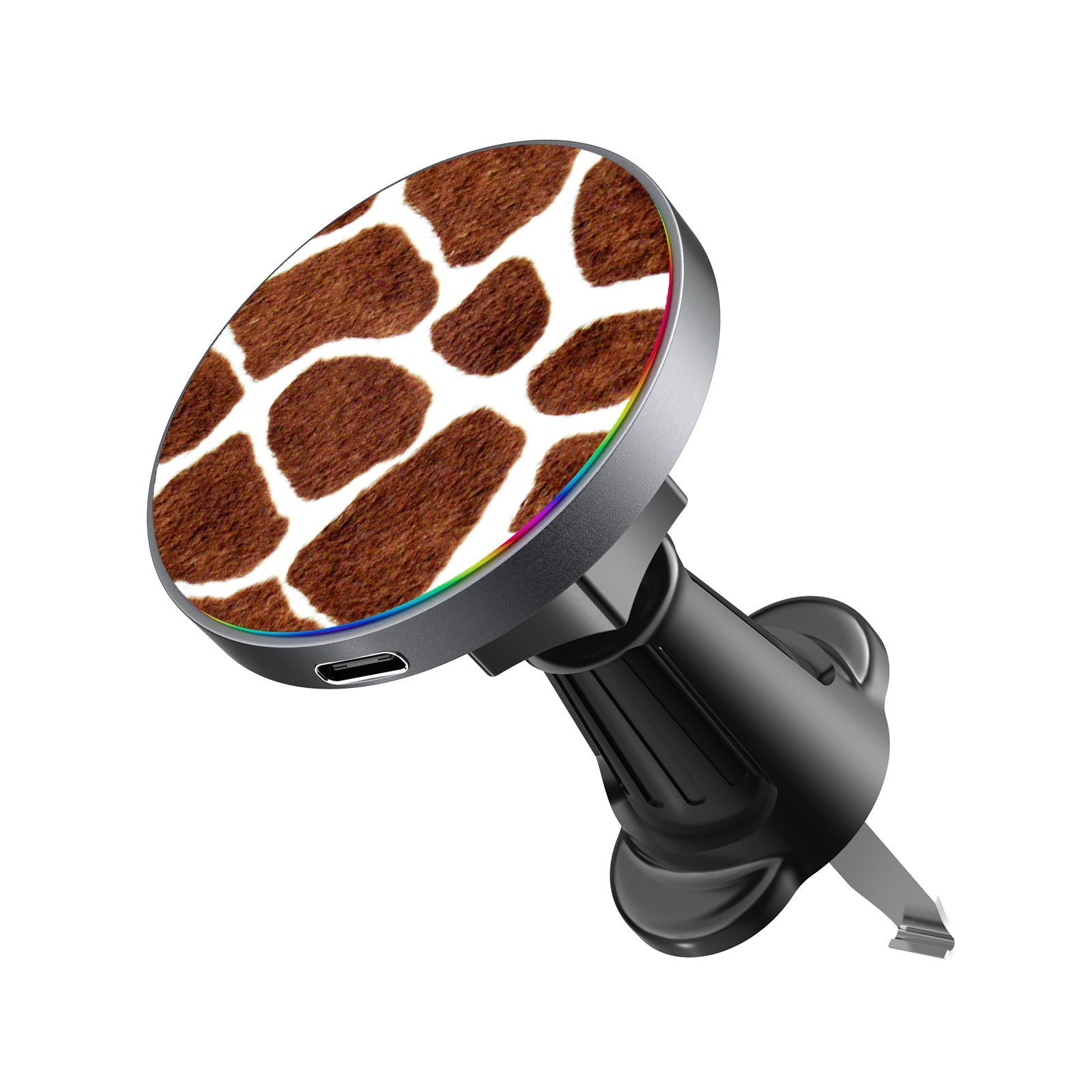 MyBat Design Lab Magnetic Wireless Charging Vent Mount - Black - Giraffe spots - MCGWIRC21BK-012-2.jpg