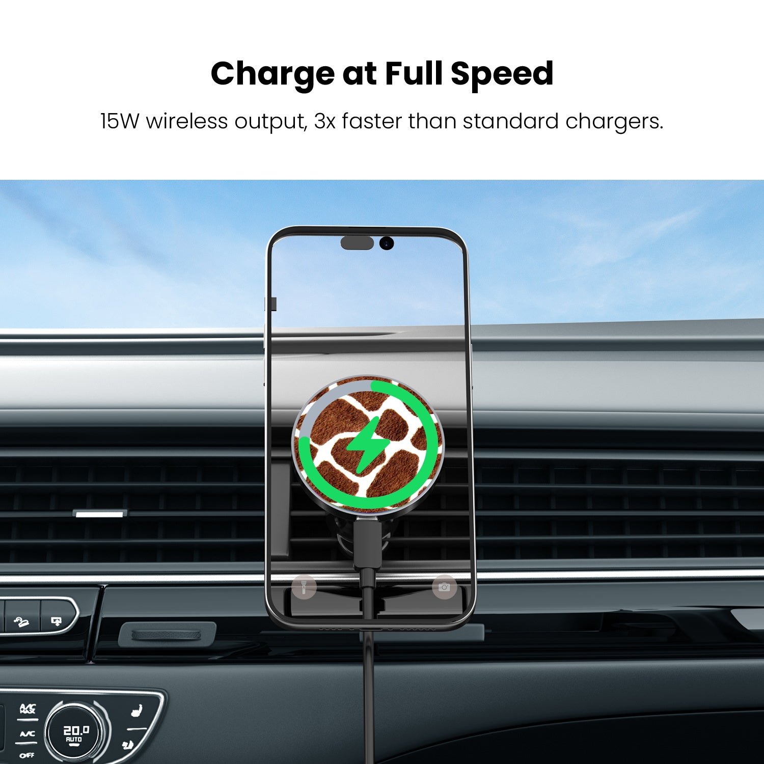 MyBat Design Lab Magnetic Wireless Charging Vent Mount - Black - Giraffe spots - MCGWIRC21BK-012-5.jpg