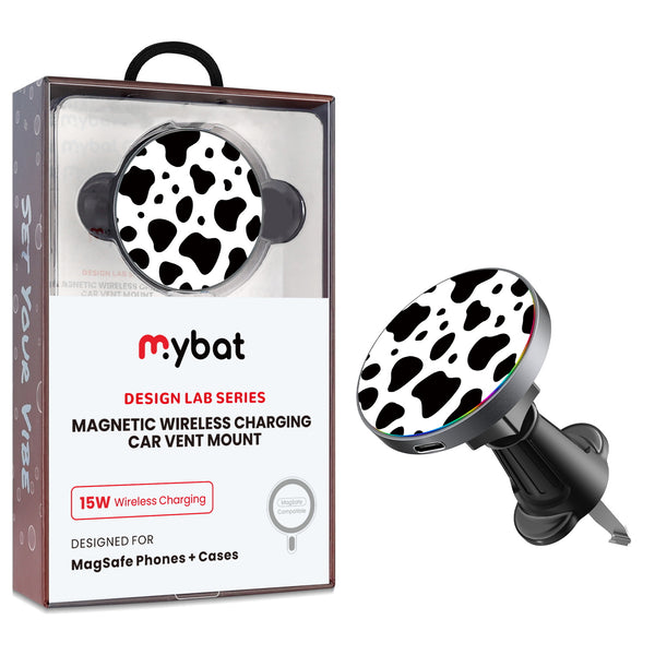 MyBat Design Lab Magnetic Wireless Charging Vent Mount - Black - Original Cow Print - MCGWIRC21BK-014-1.jpg