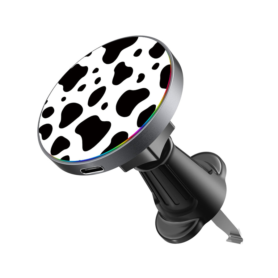 MyBat Design Lab Magnetic Wireless Charging Vent Mount - Black - Original Cow Print - MCGWIRC21BK-014-2.jpg