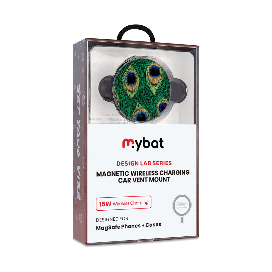 MyBat Design Lab Magnetic Wireless Charging Vent Mount - Black - Peacock Feathers - MCGWIRC21BK-018-10.jpg