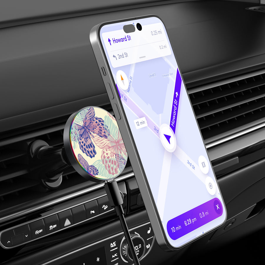 MyBat Design Lab Magnetic Wireless Charging Vent Mount - Black - Butterflies - MCGWIRC21BK-019-3.jpg