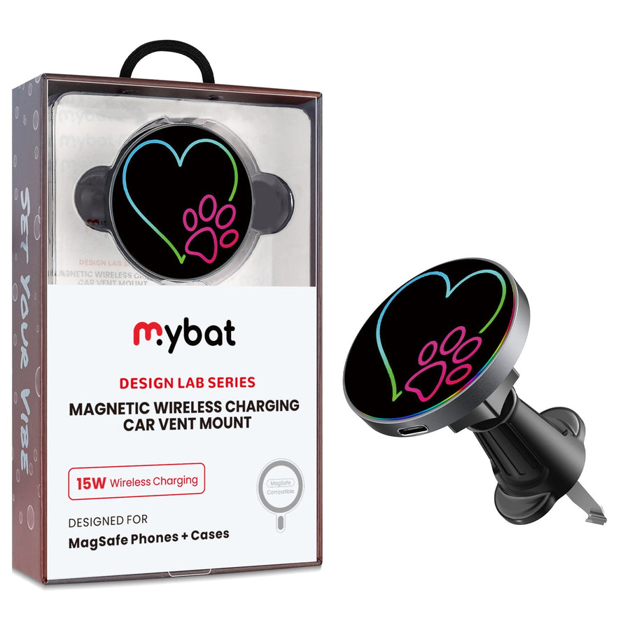 MyBat Design Lab Magnetic Wireless Charging Vent Mount - Black - Puppy Love