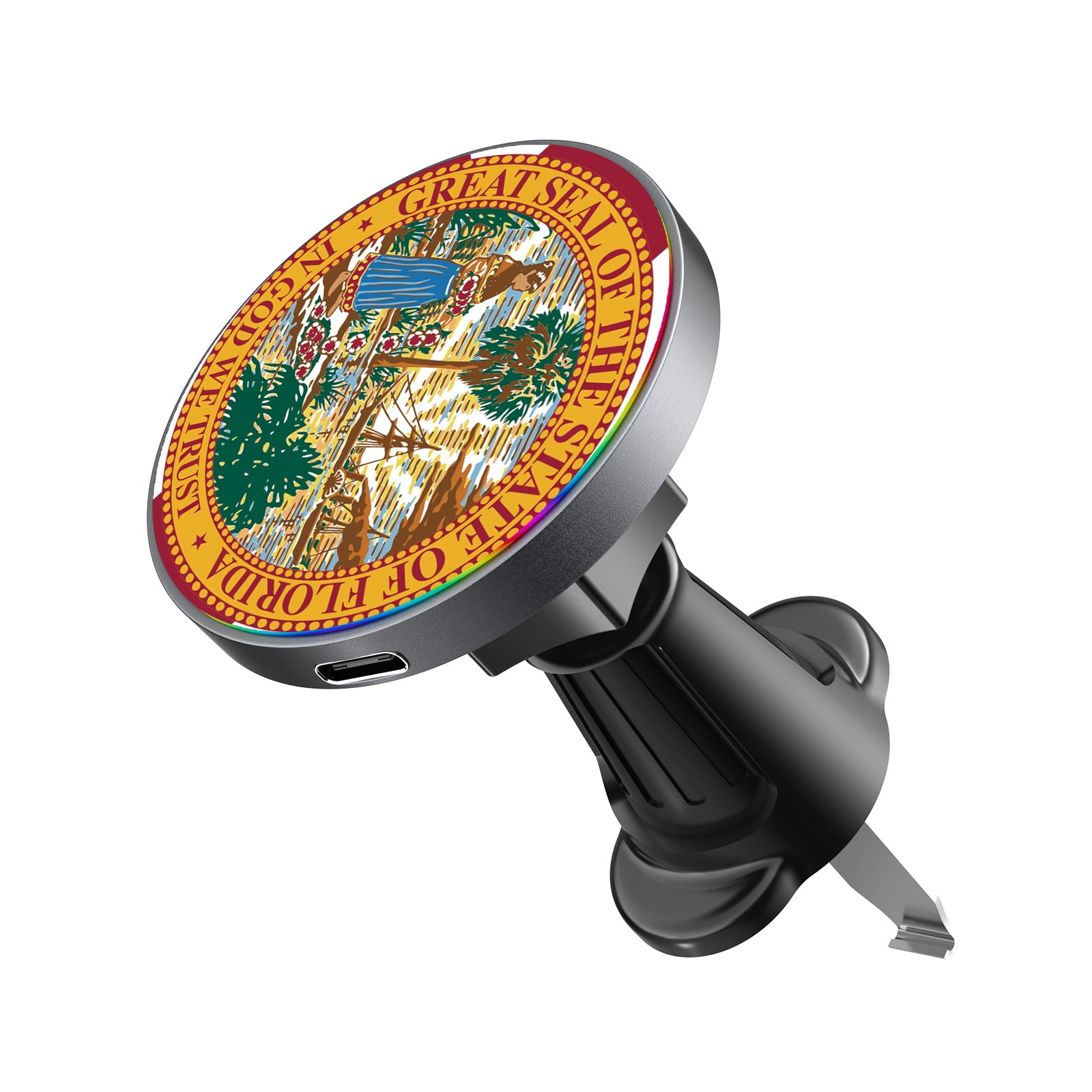 MyBat Design Lab Magnetic Wireless Charging Vent Mount - Black - Florida State Flag - MCGWIRC21BK-028-2.jpg