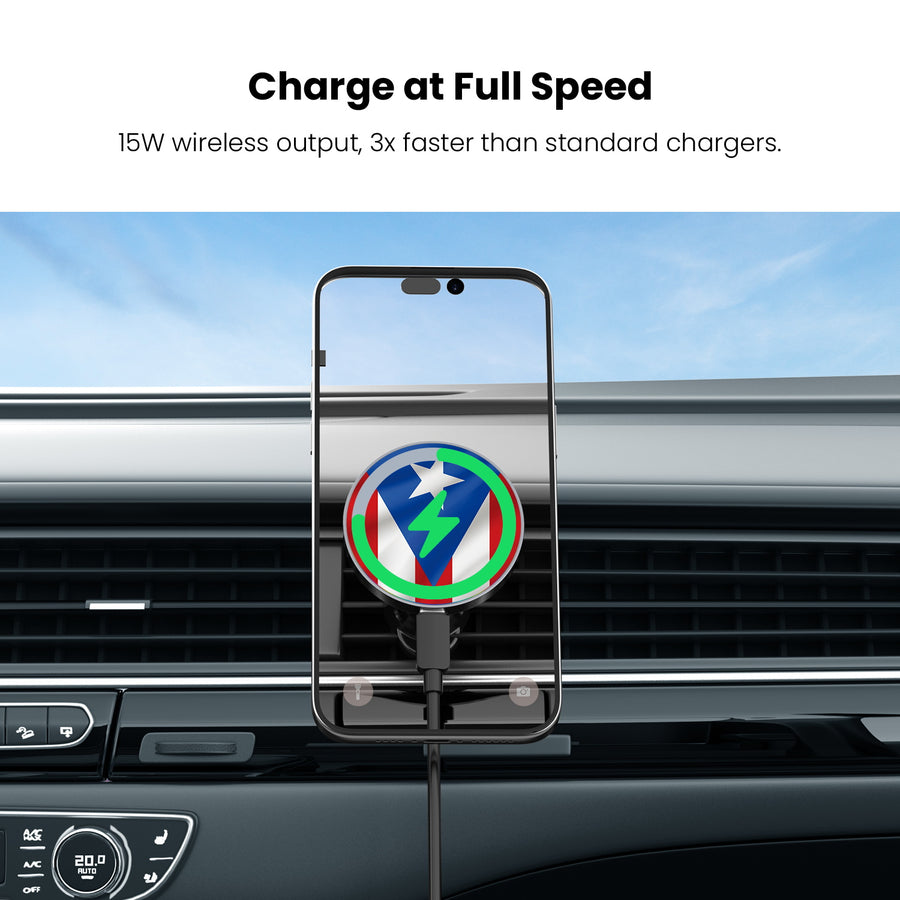 MyBat Design Lab Magnetic Wireless Charging Vent Mount - Black - Puerto Rican Flag - MCGWIRC21BK-029-5.jpg