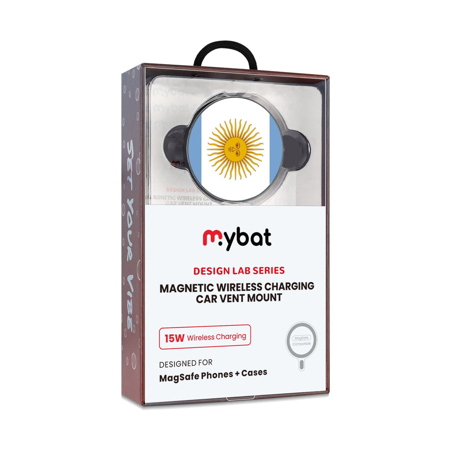 MyBat Design Lab Magnetic Wireless Charging Vent Mount - Black - Argentinian Flag
