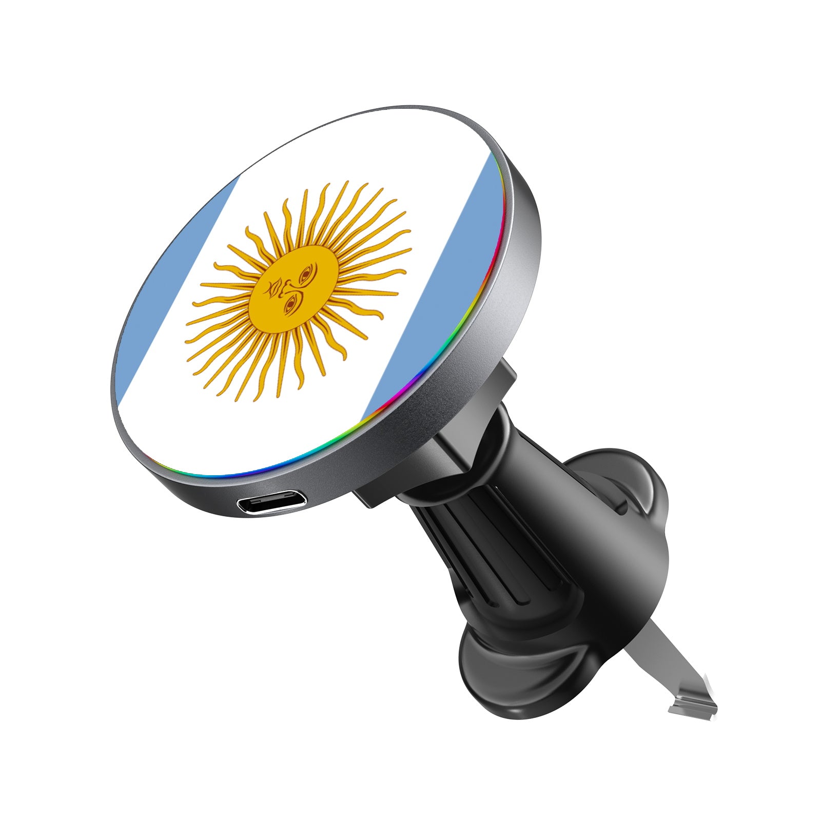 MyBat Design Lab Magnetic Wireless Charging Vent Mount - Black - Argentinian Flag - MCGWIRC21BK-031-2.jpg