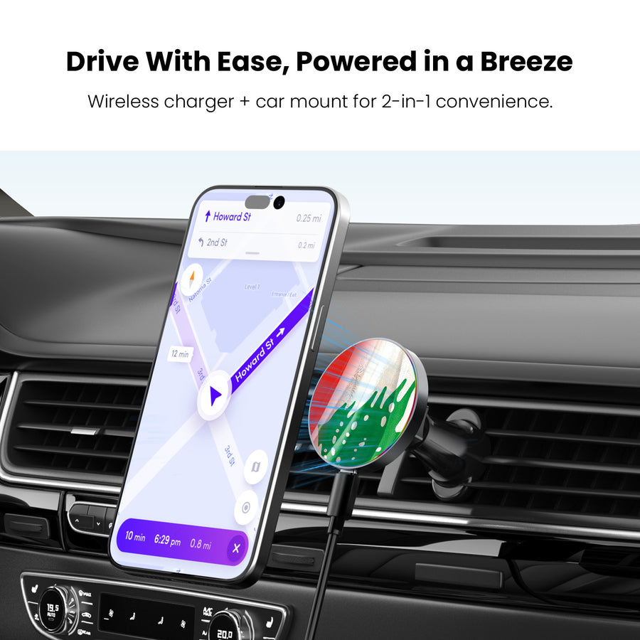 MyBat Design Lab Magnetic Wireless Charging Vent Mount - Black - Lebanese Flag - MCGWIRC21BK-033-4.jpg