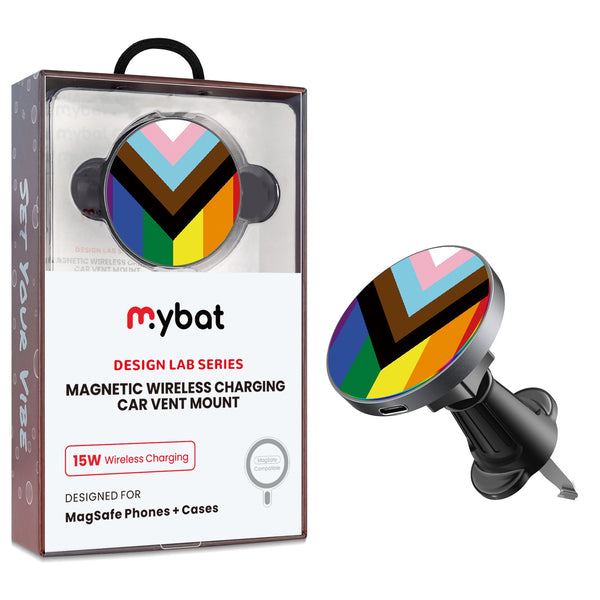 MyBat Design Lab Magnetic Wireless Charging Vent Mount - Black - LGBTQ+ Flag - MCGWIRC21BK-034-1.jpg
