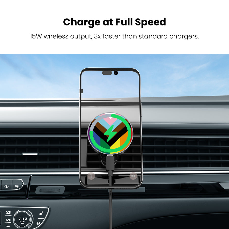 MyBat Design Lab Magnetic Wireless Charging Vent Mount - Black - LGBTQ+ Flag - MCGWIRC21BK-034-5.jpg